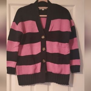 Striped Black and Pink Women's Sweater